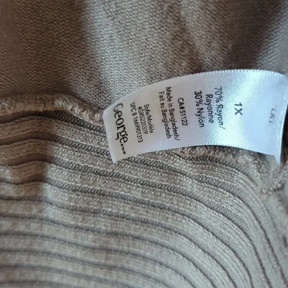 George Beige Open Front Ribbed Cardigan - Picture 4 of 6